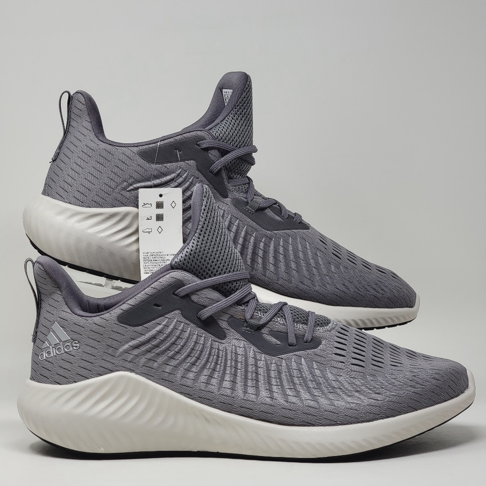 Adidas Alphabounce U Silver Metal EF1229 Running Shoe Sneaker Men's Sz 18 New - Picture 2 of 10